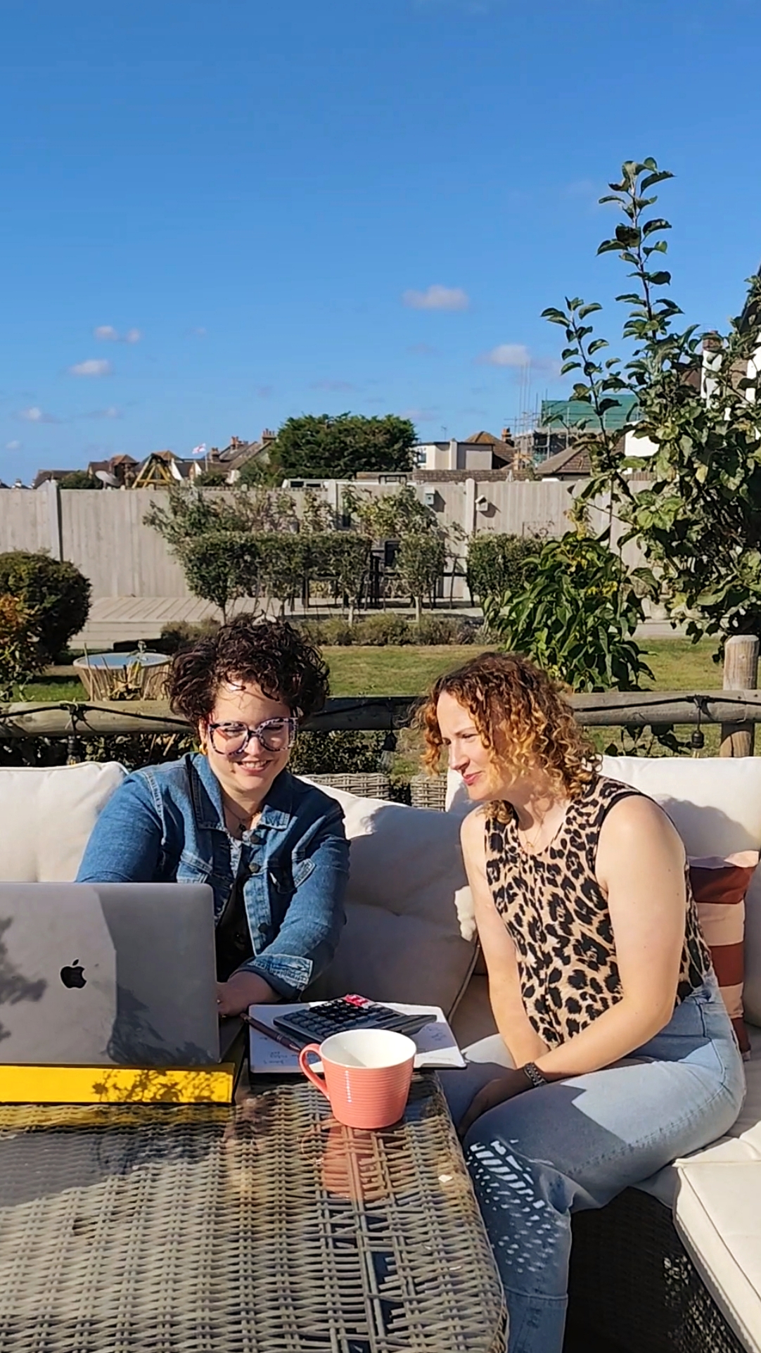 Magdalena working with a client outdoors